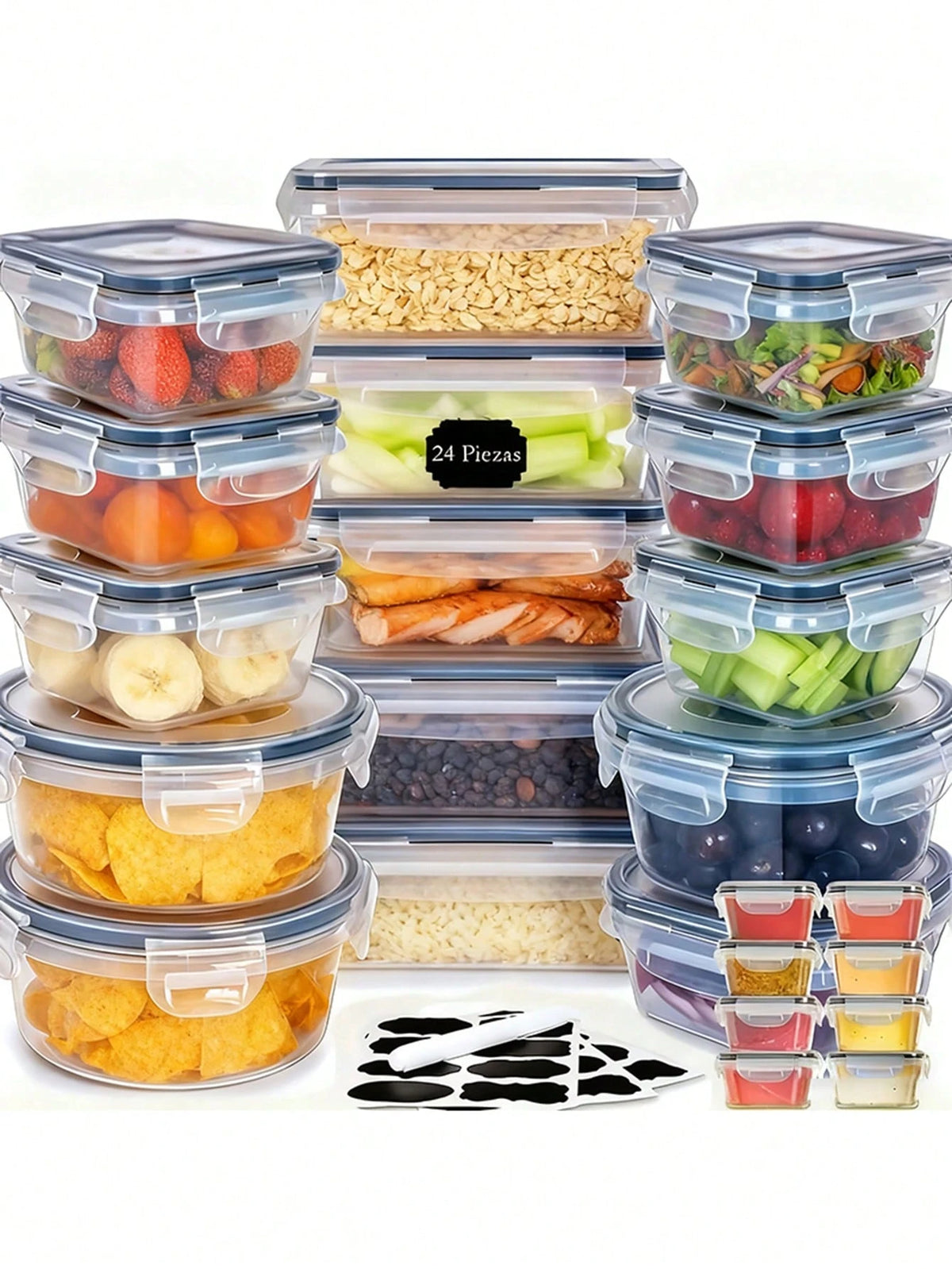 24 and 48 piece airtight food storage container set